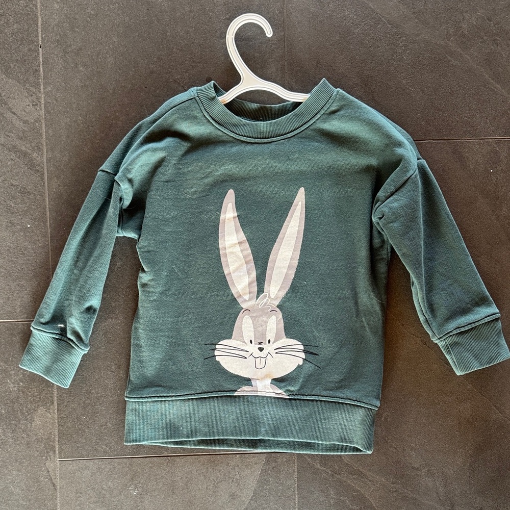 Hanna Andersson Kids Green bug Bugs Bunny Graphic Sweatshirt